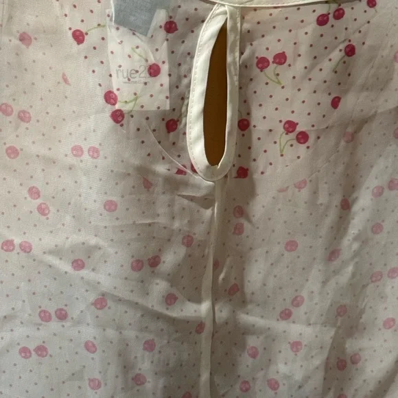 NWT Rue21 White and Red Cherry Blouse Relaxed… - Picture 3 of 6